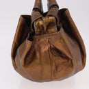 LOEWE Anagram Nappa Aire Hand Bag Leather Gold Auth 185016A-4
