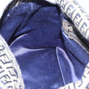 FENDI Zucchino Canvas Mamma Baguette Shoulder Bag Navy Silver Auth 185018-20