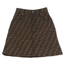 FENDI Zucca Canvas Skirt Black Brown Auth 185019A-1