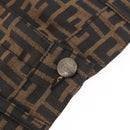 FENDI Zucca Canvas Skirt Black Brown Auth 185019A-4