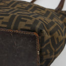 FENDI Zucca Canvas Hand Bag Black Brown Auth 185020-11