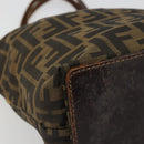 FENDI Zucca Canvas Hand Bag Black Brown Auth 185020-12
