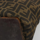 FENDI Zucca Canvas Hand Bag Black Brown Auth 185020-13