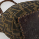 FENDI Zucca Canvas Hand Bag Black Brown Auth 185020-14