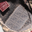 FENDI Zucca Canvas Hand Bag Black Brown Auth 185020-17