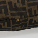 FENDI Zucca Canvas Hand Bag Black Brown Auth 185020-6