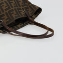 FENDI Zucca Canvas Hand Bag Black Brown Auth 185020-8