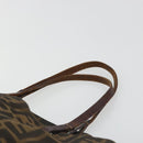 FENDI Zucca Canvas Hand Bag Black Brown Auth 185020-9