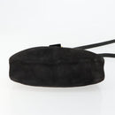 FENDI Mamma Baguette Schultertasche Wildleder Schwarz Gold Auth 185022-6