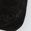 FENDI Mamma Baguette Schultertasche Wildleder Schwarz Gold Auth 185022-17