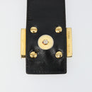 FENDI Mamma Baguette Schultertasche Wildleder Schwarz Gold Auth 185022-10