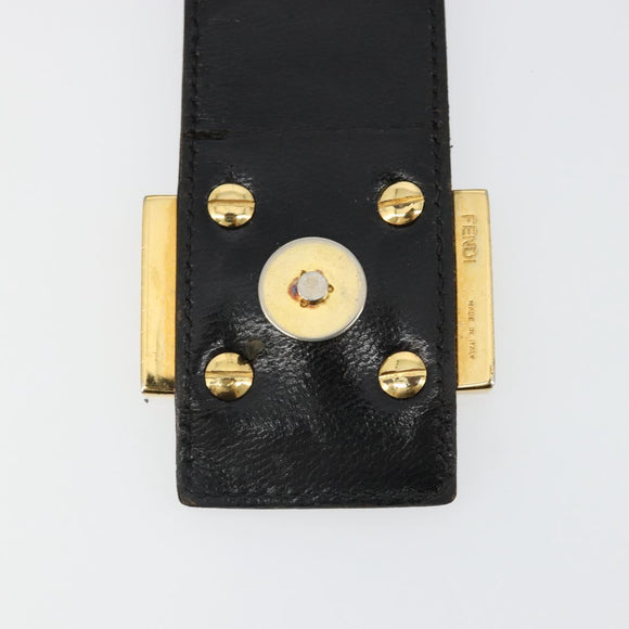 FENDI Mamma Baguette Schultertasche Wildleder Schwarz Gold Auth 185022