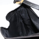 FENDI Mamma Baguette Schultertasche Wildleder Schwarz Gold Auth 185022-21