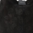 FENDI Mamma Baguette Schultertasche Wildleder Schwarz Gold Auth 185022-3