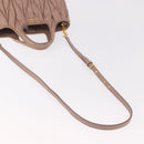 Miu Miu Matelasse Hand Bag Leather 2way Beige Gold Auth 185023-10