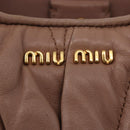 Miu Miu Matelasse Hand Bag Leather 2way Beige Gold Auth 185023-20