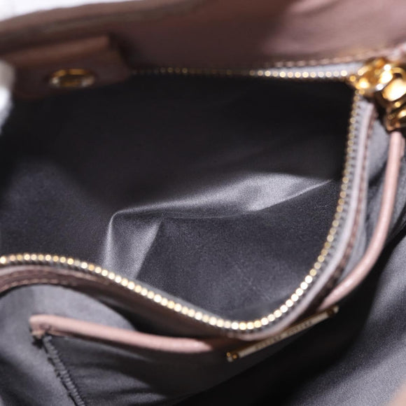 Miu Miu Matelasse Hand Bag Leather 2way Beige Gold Auth 185023