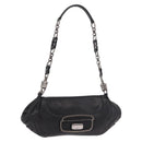 PRADA Chain Shoulder Bag Leather Black Silver Auth 185024SAM-1