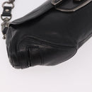 PRADA Chain Shoulder Bag Leather Black Silver Auth 185024SAM-15