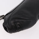 PRADA Chain Shoulder Bag Leather Black Silver Auth 185024SAM-17