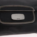 PRADA Chain Shoulder Bag Leather Black Silver Auth 185024SAM-19
