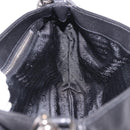 PRADA Chain Shoulder Bag Leather Black Silver Auth 185024SAM-22