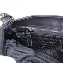 PRADA Chain Shoulder Bag Leather Black Silver Auth 185024SAM-24