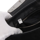 PRADA Chain Shoulder Bag Leather Black Silver Auth 185024SAM-11