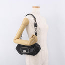 PRADA Chain Shoulder Bag Leather Black Silver Auth 185024SAM-26