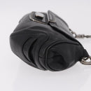 PRADA Chain Shoulder Bag Leather Black Silver Auth 185024SAM-3