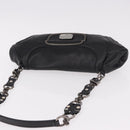 PRADA Chain Shoulder Bag Leather Black Silver Auth 185024SAM-6