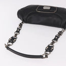 PRADA Chain Shoulder Bag Leather Black Silver Auth 185024SAM-7