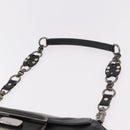 PRADA Chain Shoulder Bag Leather Black Silver Auth 185024SAM-14