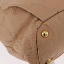 PRADA Tote Bag Canvas Leather 2way Beige Gold Auth 185028V-9