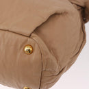 PRADA Tote Bag Canvas Leather 2way Beige Gold Auth 185028V-18