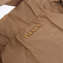 PRADA Tote Bag Canvas Leather 2way Beige Gold Auth 185028V-19