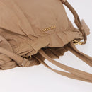 PRADA Tote Bag Canvas Leather 2way Beige Gold Auth 185028V-6