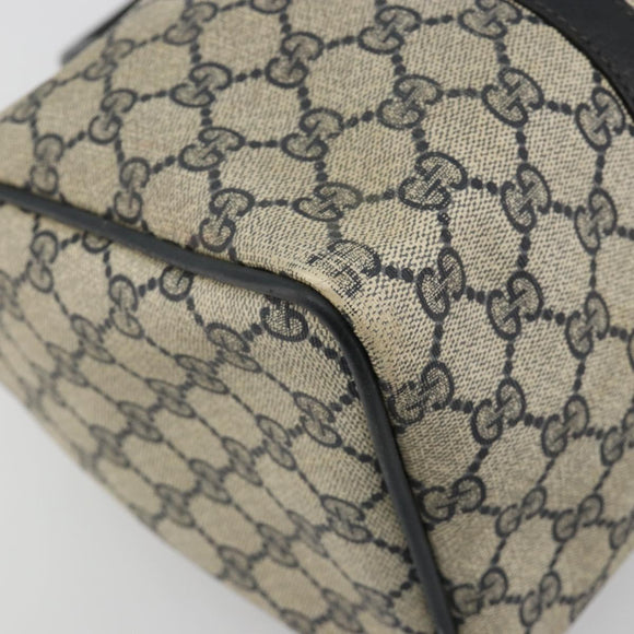 GUCCI GG Supreme Sherry Line Boston Bag PVC Navy Gold 012 3842 58 Auth 185029