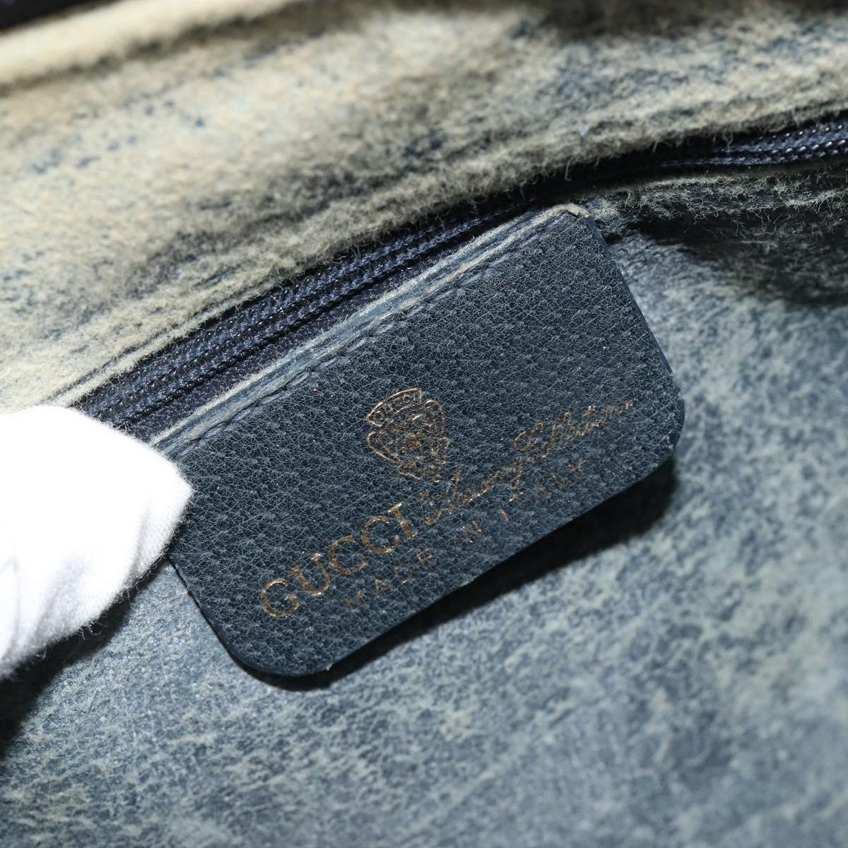 GUCCI GG Supreme Sherry Line Boston Bag PVC Navy Gold 012 3842 58