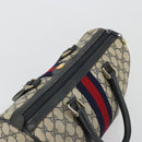 GUCCI GG Supreme Sherry Line Boston Bag PVC Navy Gold 012 3842 58 Auth 185029-6