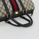 GUCCI GG Supreme Sherry Line Boston Bag PVC Navy Gold 012 3842 58 Auth 185029-7