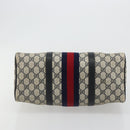 GUCCI GG Supreme Sherry Line Boston Bag PVC Navy Gold 012 3842 58 Auth 185029-9
