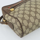 GUCCI GG Supreme Web Sherry Line Bag PVC Beige Gold 001 56 6472 Auth 185031-15