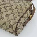 GUCCI GG Supreme Web Sherry Line Bag PVC Beige Gold 001 56 6472 Auth 185031-16