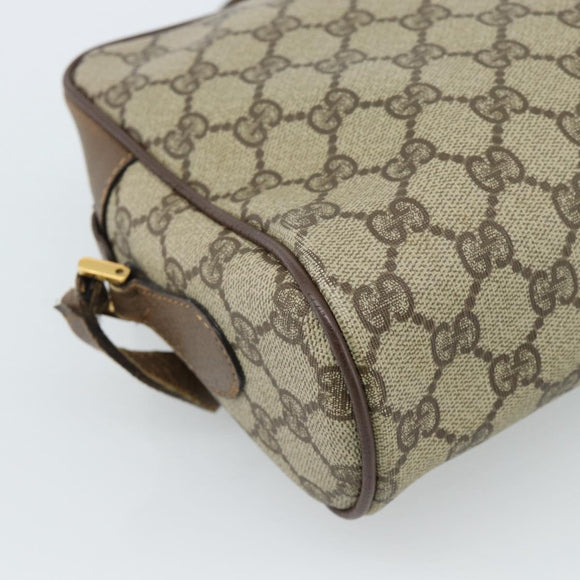 GUCCI GG Supreme Web Sherry Line Bag PVC Beige Gold 001 56 6472 Auth 185031