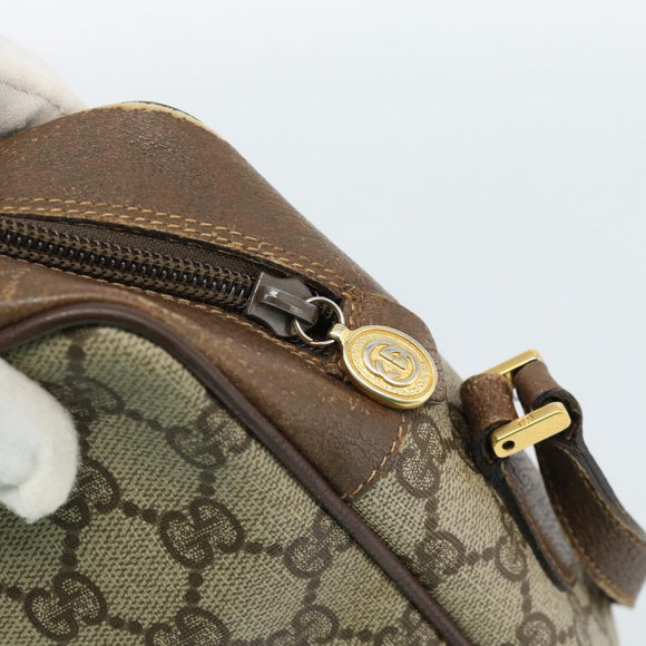GUCCI GG Supreme Web Sherry Line Bag PVC Beige Gold 001 56 6472 Auth 185031