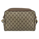 GUCCI GG Supreme Web Sherry Line Bag PVC Beige Gold 001 56 6472 Auth 185031-2
