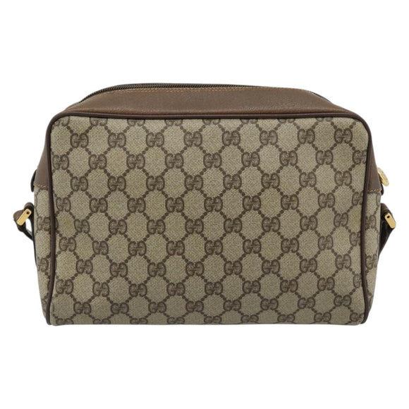 GUCCI GG Supreme Web Sherry Line Bag PVC Beige Gold 001 56 6472 Auth 185031