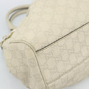 GUCCI GG Canvas Guccissima Sukey Hand Bag Leather Ivory Gold 211944 Auth 185032V-14
