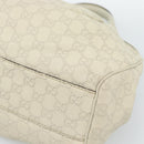 GUCCI GG Canvas Guccissima Sukey Hand Bag Leather Ivory Gold 211944 Auth 185032V-15
